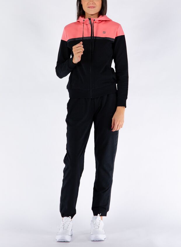 FREDDY TUTA BICOLOR CON STAMPA LOGO SULLA MANICA Nero, Rosa Donna | Sport85