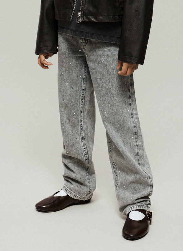 JEANS NOOS ROSE STRASS RAGAZZA, LIGHT GREY DENIM, medium