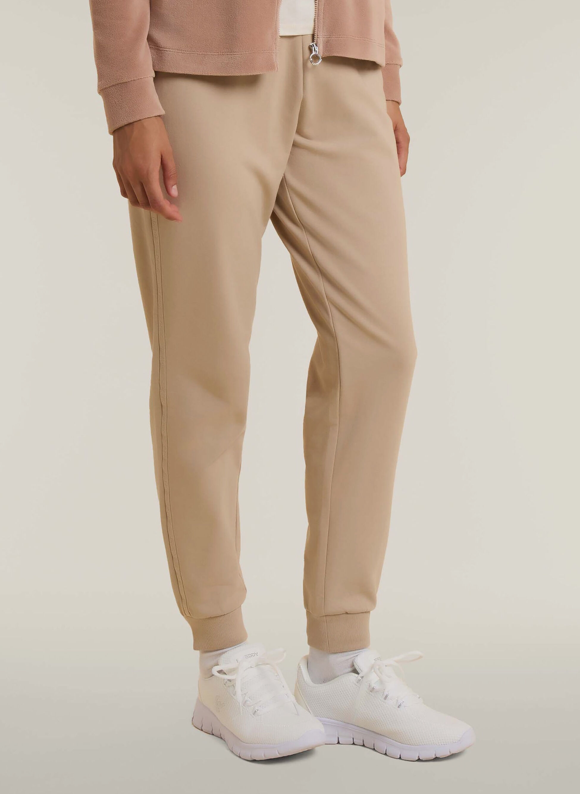 PANTALONE CON FONDO A COSTINA E BANDE LOGATE