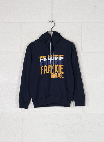 FELPA CAPPUCCIO CHIUSO LOGO RAGAZZO, BLU, small