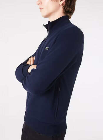 FELPA FULL ZIP CON LOGO RICAMATO, 166 NVY, small