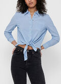 CAMICIA TIE DETAIL, CLOUD DANCER BLUE, thumb