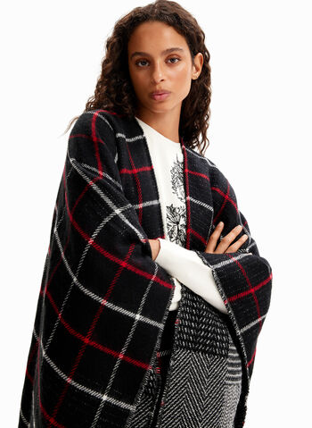 PONCHO PARIS CHECK, 2000 BLK, small