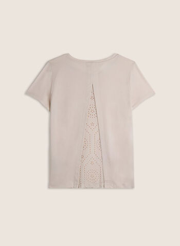 T-SHIRT CON INSERTO POSTERIORE IN SANGALLO, Z102 PANNA, small