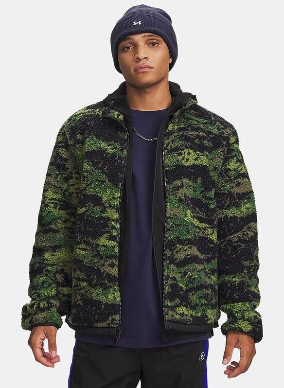 FELPA IN PILE UA ICON FULL ZIP, 0319 CAMO, medium