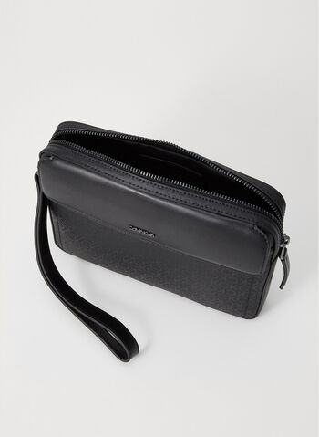 POCHETTE ZIP AROUND CON LOGO UNISEX, 0GK BLK, small