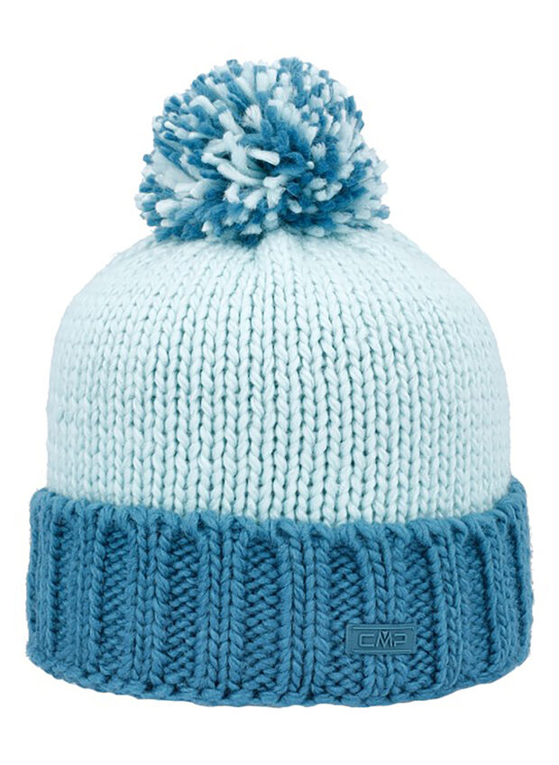 CAPPELLO A MAGLIA CON PONPON JUNIOR, E309 TEAL, large