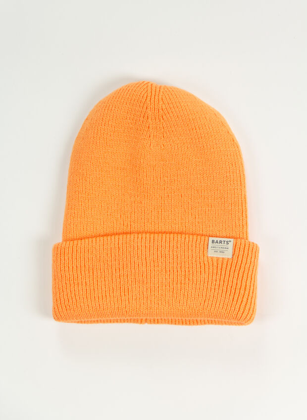 CAPPELLO IN MAGLIA KINABALU CON RISVOLTO UNISEX, 011V APRICOT, large
