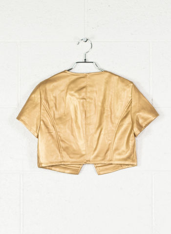 COPRISPALLE FAUX LEATHER BOLERO, GOLD, small