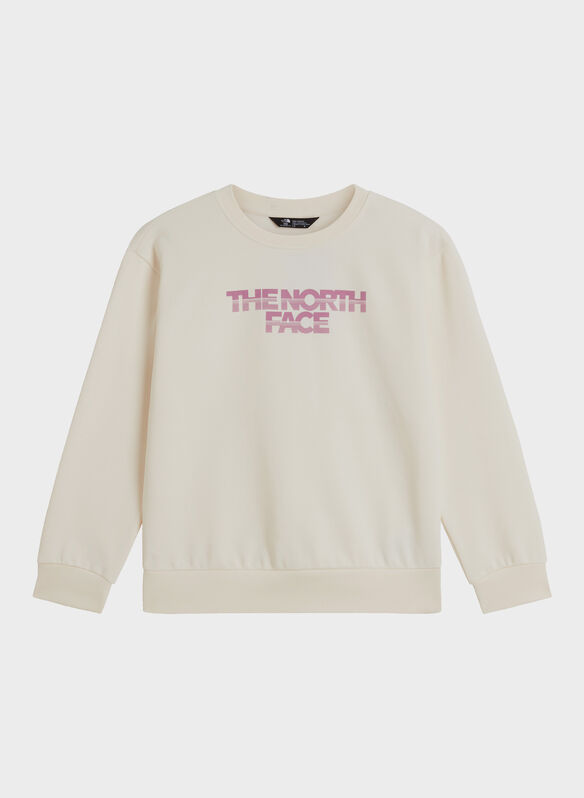 FELPA GIROCOLLO LOGO RAGAZZA, - WHT DUNE, medium