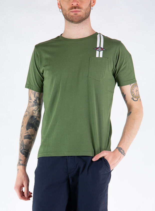 T-SHIRT TWO STRIPES, 838OLIVE, large