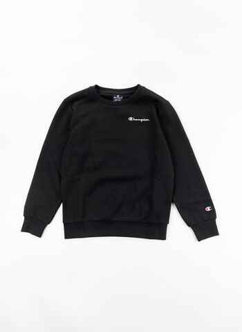 FELPA GIROCOLLO MICRO LOGO RAGAZZO, KK001 BLK, small