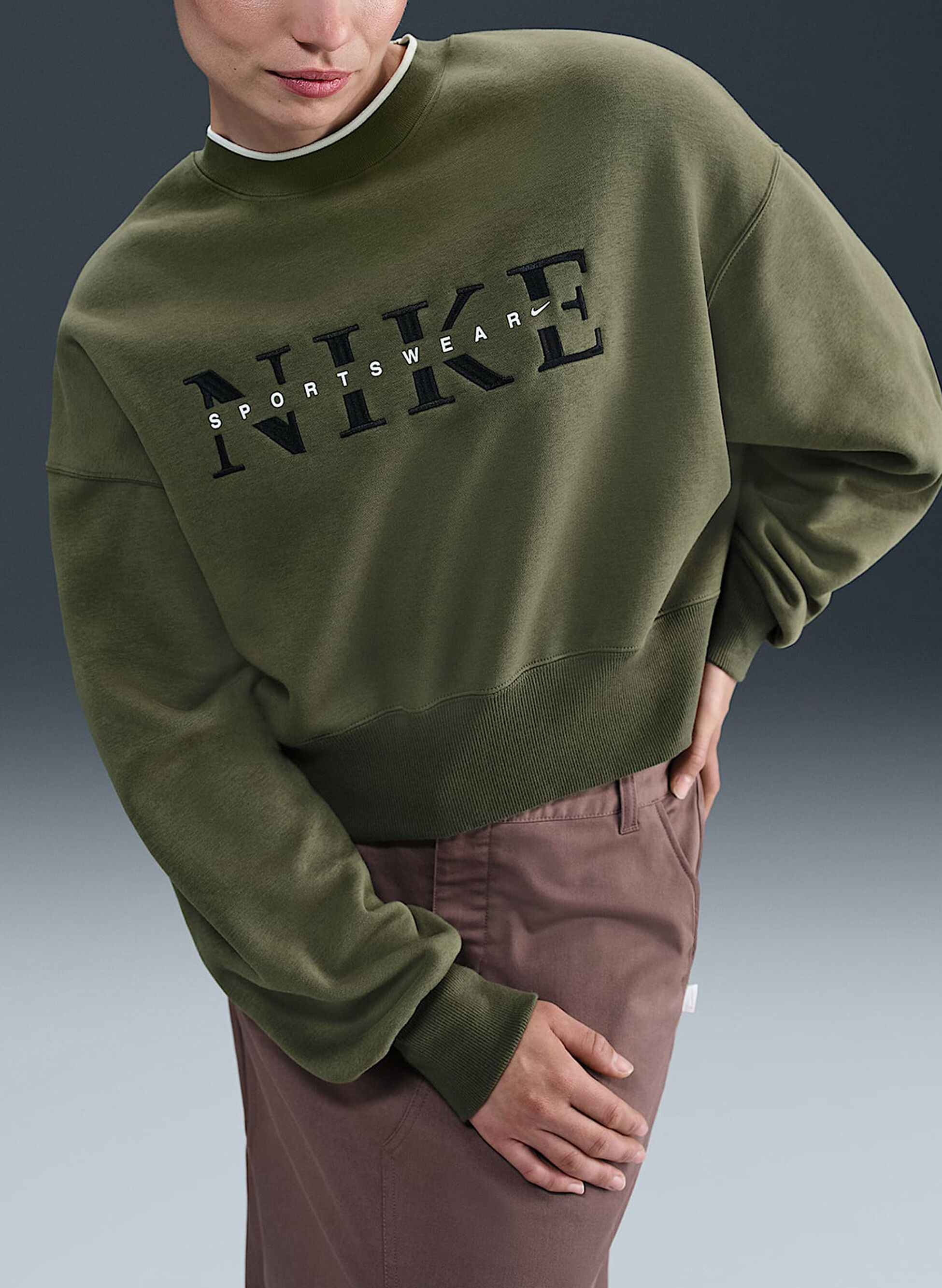 NIKE FELPA GIROCOLLO PHOENIX FLEECE