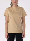 T-SHIRT IN JERSEY CON LOGO TONO SU TONO, MS091 CAMMELLO, thumb