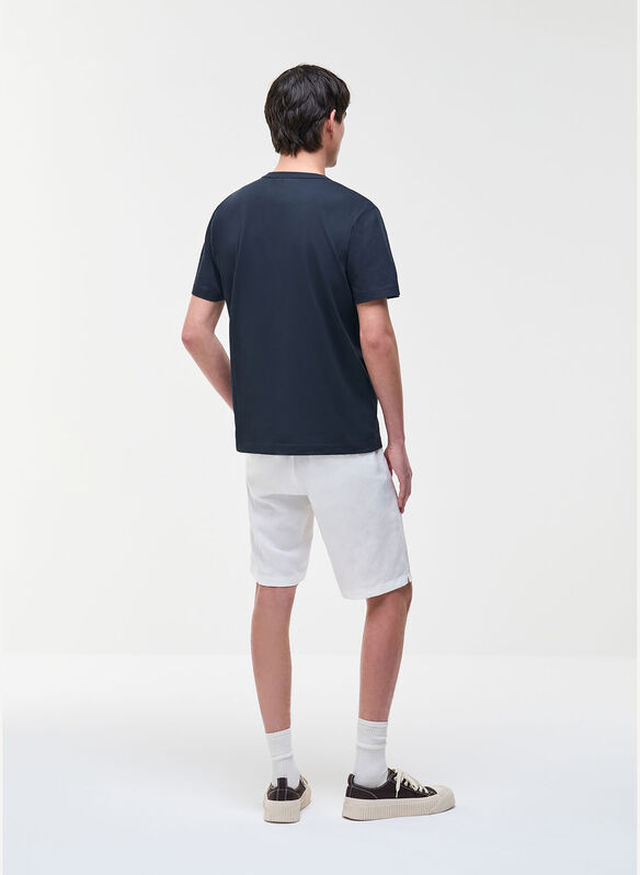 T-SHIRT LOGATA IN COTONE, 68 NVY, medium