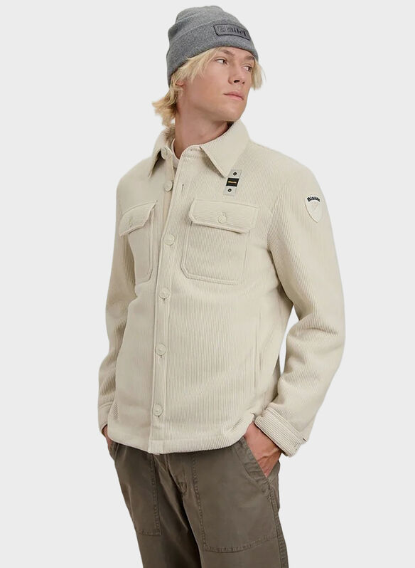 GIUBBOTTO EUGENE OVERSHIRT VELLUTO, 303 PANNA, medium