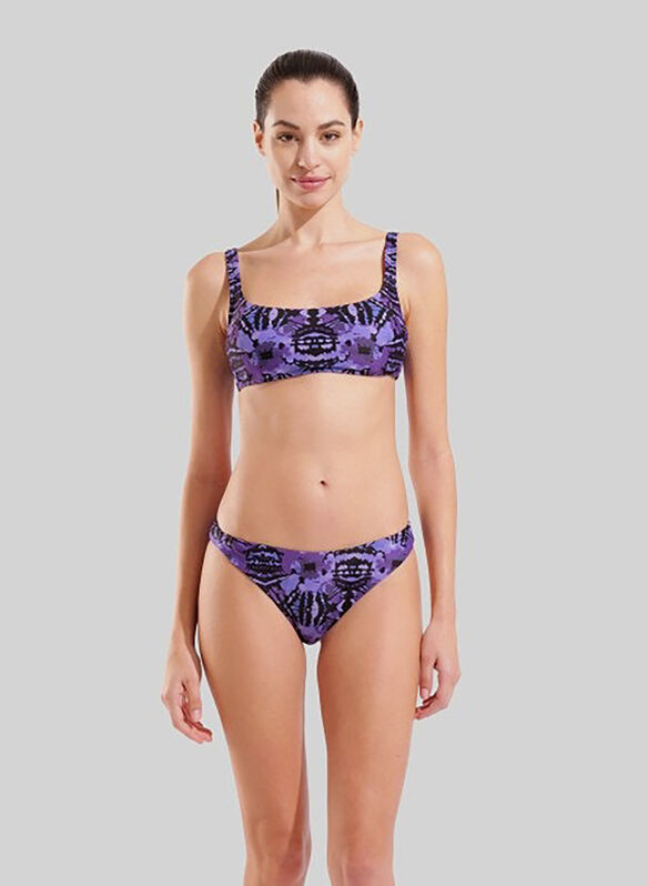 COSTUME BIKINI TRIANGLE BRALETTE, 905 BLKPURPLE, medium