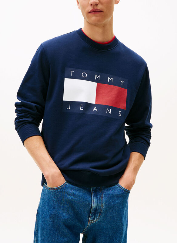 FELPA GIROCOLLO BANDIERA, C1G NVY, medium