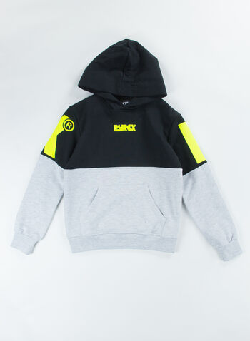 FELPA CON CAPPUCCIO CHIUSO BASIC SUPER RAGAZZO, 110/49 NEROGRIGIO, small