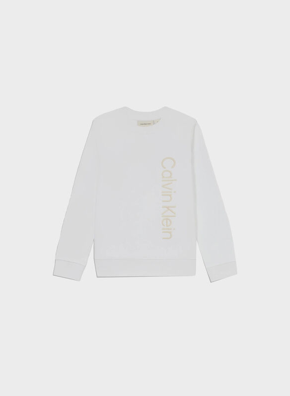 FELPA GIROCOLLO GRAPHIC LOGO RAGAZZO, YAF WHT, medium