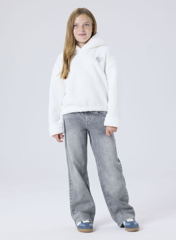 JEANS ROSE WIDE RAGAZZA, MEDIUM GREY DENIM, medium