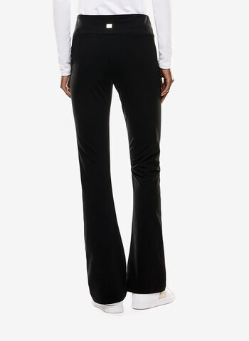 LEGGINGS BOOTCUT CORE LADY IN JERSEY DI COTONE STRETCH, UC001 BLK, small