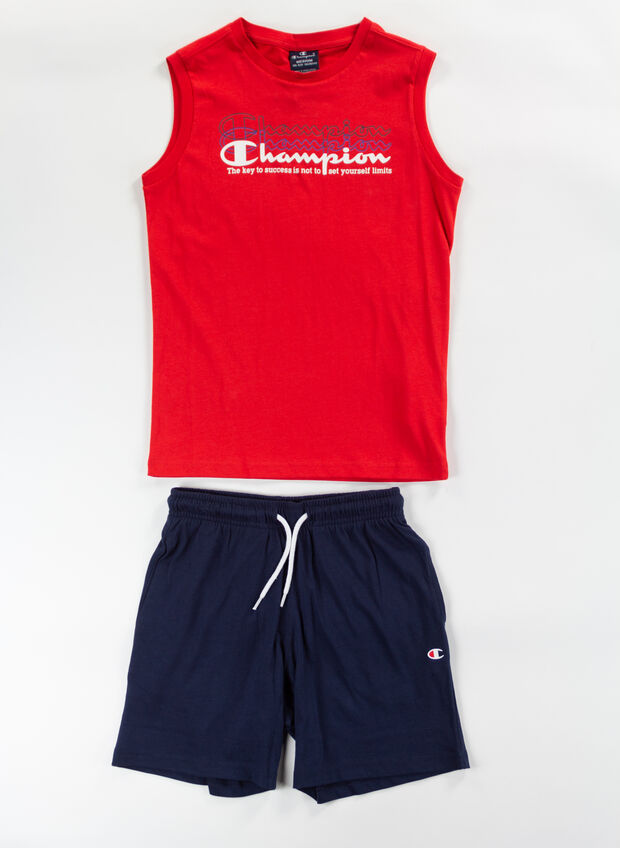 COMPLETO T-SHIRT + SHORT RAGAZZO, RS046 REDNVY, large