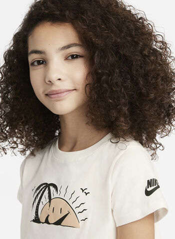 T-SHIRT SWOOSH CROP RAGAZZA, 133 SAIL, small