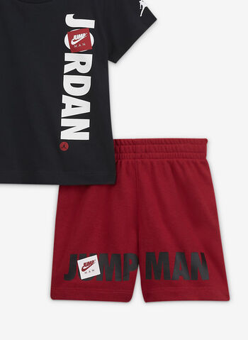 COMPLETO T-SHIRT E SHORTS JORDAN JUMPMAN BIMBO, R78REDBLK, small