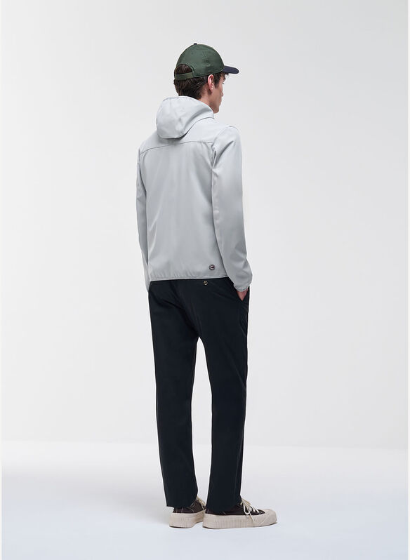 GIACCA IN SOFTSHELL CON CAPPUCCIO, 761 ALLUMINIO, medium