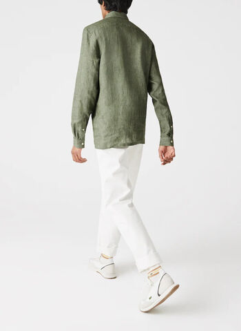 CAMICIA REGULAR FIT IN TELA DI LINO TINTA UNITA, 316TANK, small