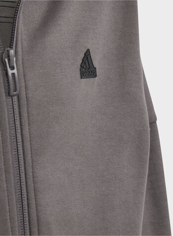 FELPA 3 STRIPES CON CAPPUCCIO RAGAZZO, CHARCOAL, small