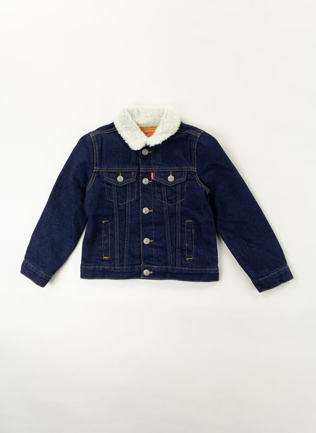 GIUBBOTTO JEANS SHERPA BAMBINO, D3C STONE, large