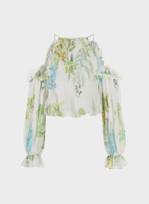 BLUSA IN CHIFFON, PMMA WHT, medium