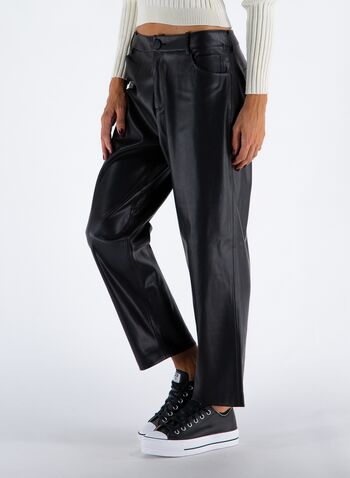 PANTALONE SANDY FINTA PELLE, BLK, small
