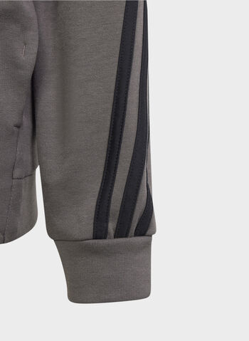 FELPA 3 STRIPES CON CAPPUCCIO RAGAZZO, CHARCOAL, small