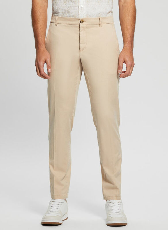 PANTALONE CHINO MISTO LINO, G1DR ECRU, medium
