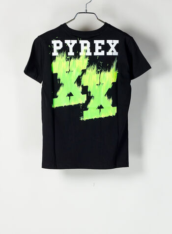 T-SHIRT FLAMED WORD RAGAZZO, 110NERO, small