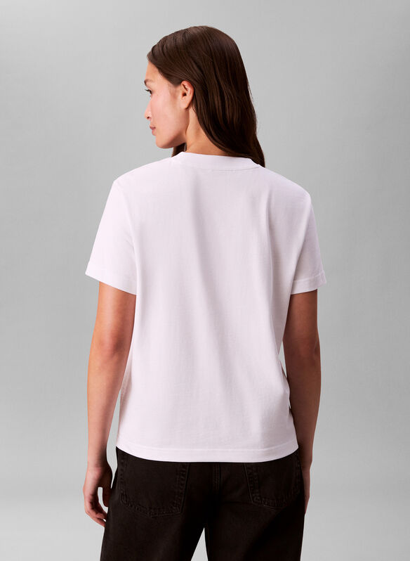 T-SHIRT CLASSICA CON GRAFICA LUCIDA MONOLOGO, YAA WHT, medium