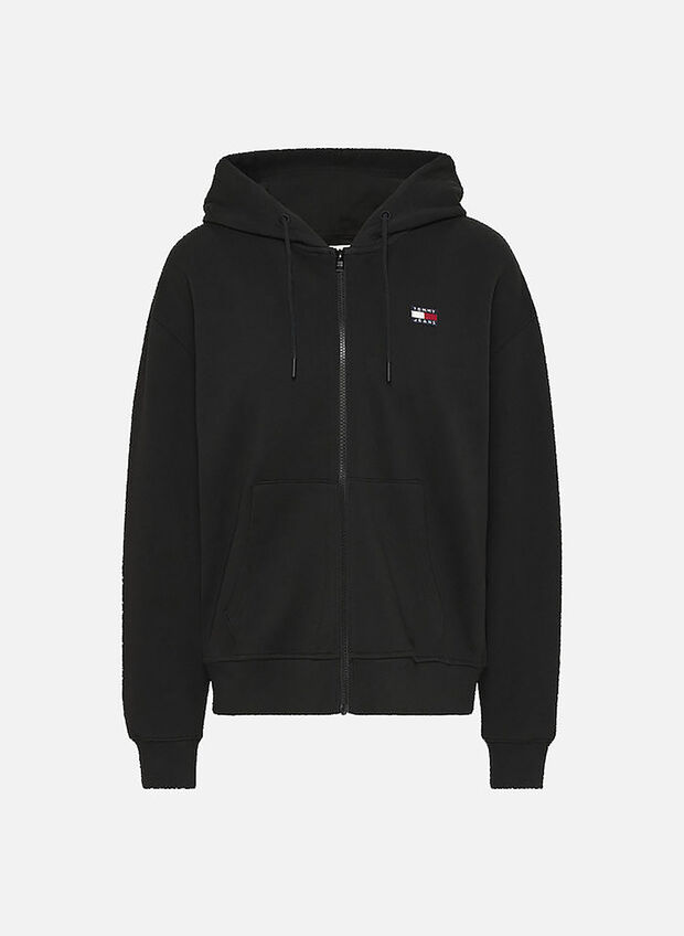 FELPA FULL ZIP CROP, BDS BLK, large