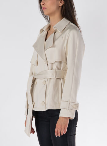 TRENCH CROPPED IN RASO, G1E0 CREMA, small