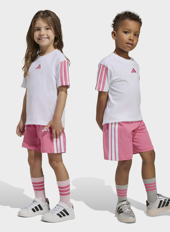 COMPLETINO MANICA CORTA + SHORT BAMBINO, - WHTPINK, medium