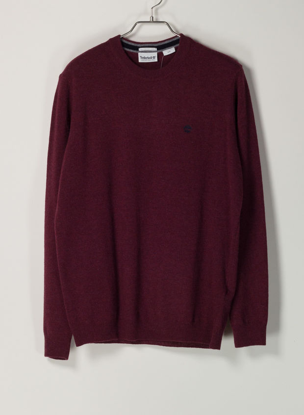 MAGLIONE GIROCOLLO IN LANA MERINO, V15BORDEAUX, large