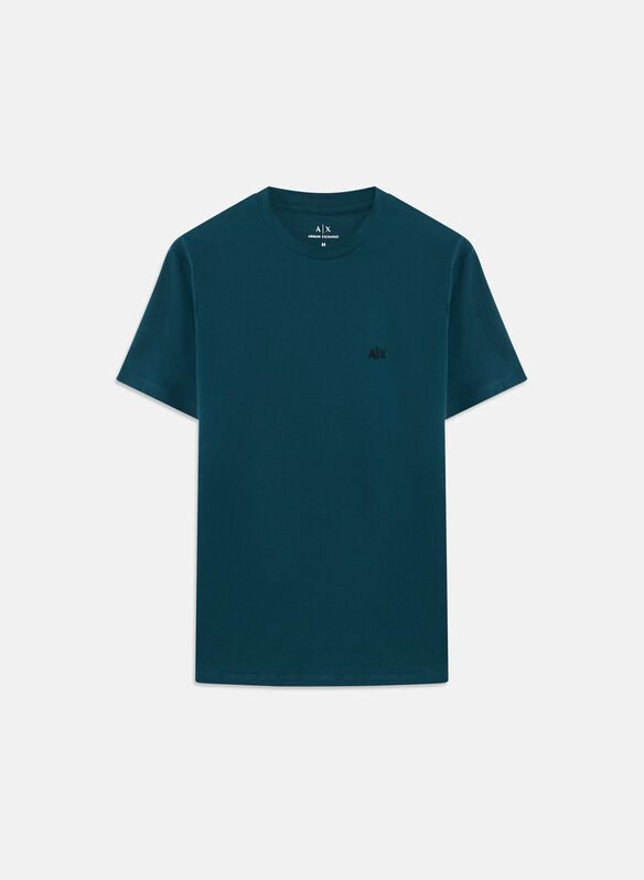 T-SHIRT MICRO LOGO, UB022 PETROLIO, medium