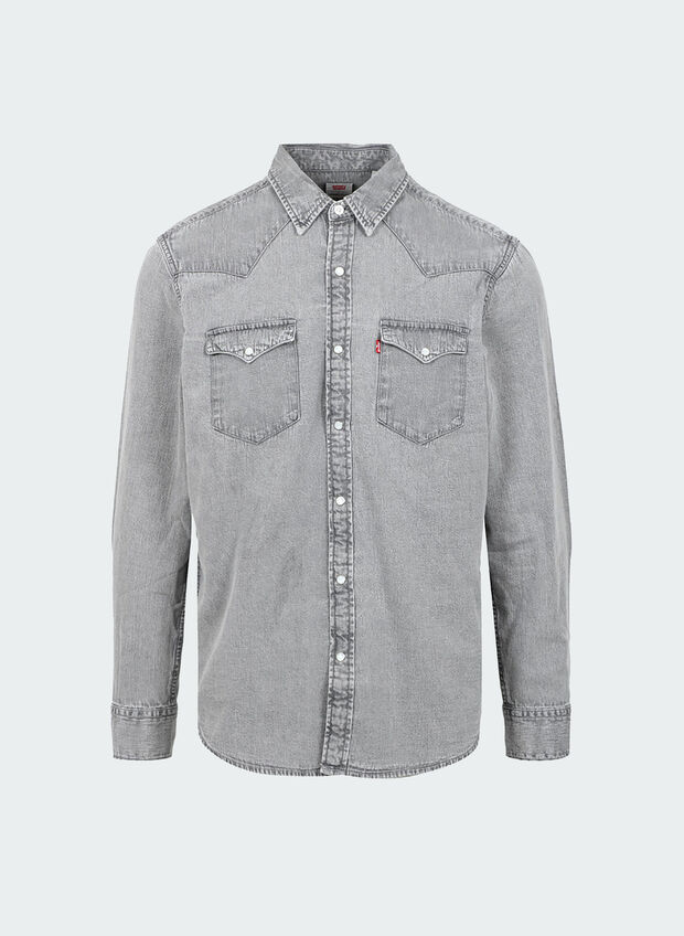 CAMICIA JEANS WESTERN, 0111 GREY, large