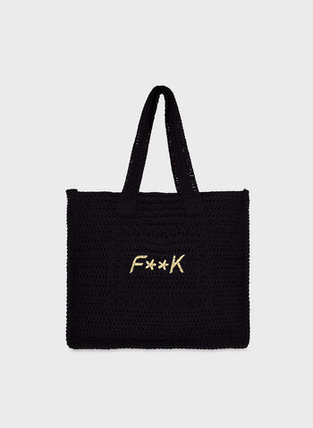 BORSA MARE IN RAFIA, BK BLK, small