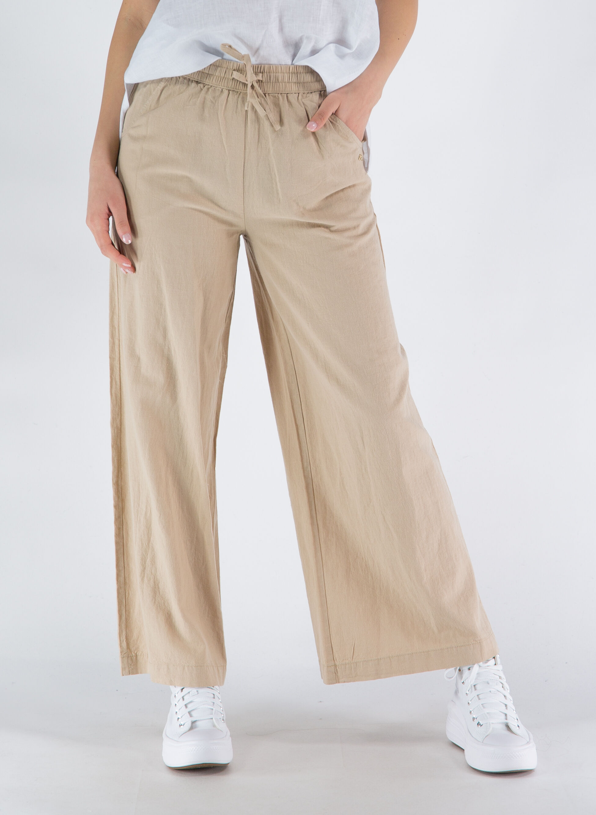 YES ZEE PANTALONE MISTO LINO