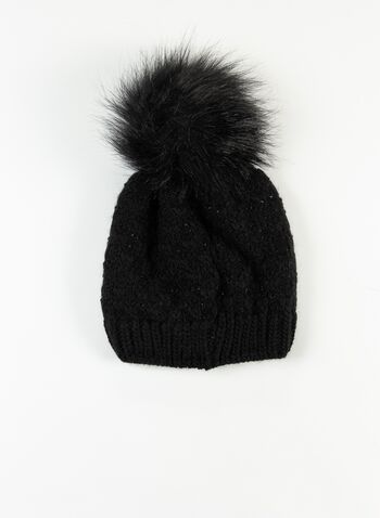 CAPPELLO MAGLIA LUREX PON PON, BLACK, small