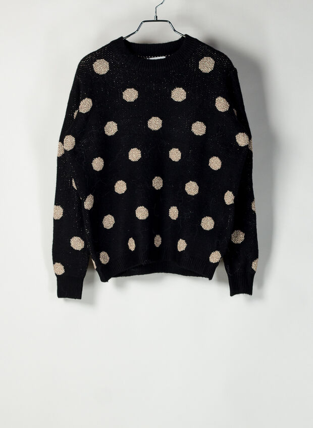 Kontatto Maglione nero a pois bianchi - Calibro Shop