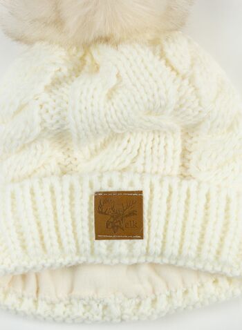 CAPPELLO TRECCIA PON PON RAGAZZA, ECRU, small